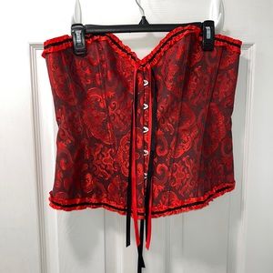 2XL Red and Black corset